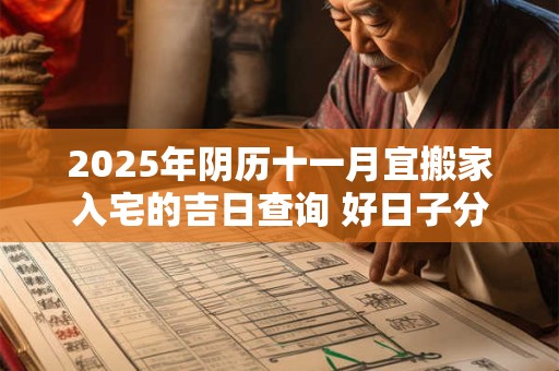 2025年阴历十一月宜搬家入宅的吉日查询 好日子分析