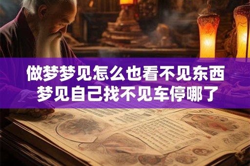 做梦梦见怎么也看不见东西 梦见自己找不见车停哪了