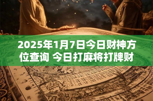 2025年1月7日今日财神方位查询 今日打麻将打牌财神方位！