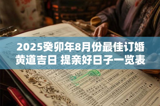 2025癸卯年8月份最佳订婚黄道吉日 提亲好日子一览表