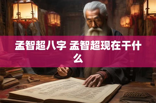孟智超八字 孟智超现在干什么