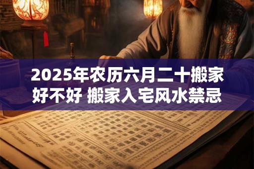 2025年农历六月二十搬家好不好 搬家入宅风水禁忌常识