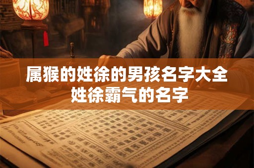 属猴的姓徐的男孩名字大全 姓徐霸气的名字