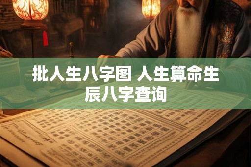 批人生八字图 人生算命生辰八字查询