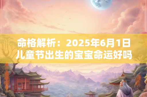 命格解析：2025年6月1日儿童节出生的宝宝命运好吗