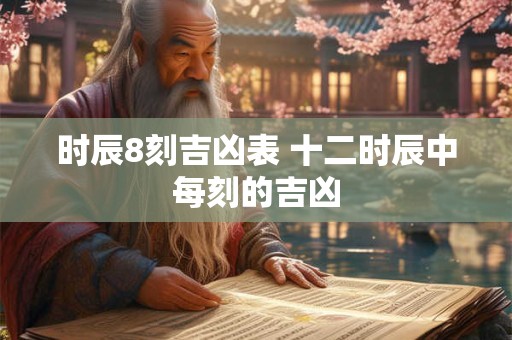 时辰8刻吉凶表 十二时辰中每刻的吉凶