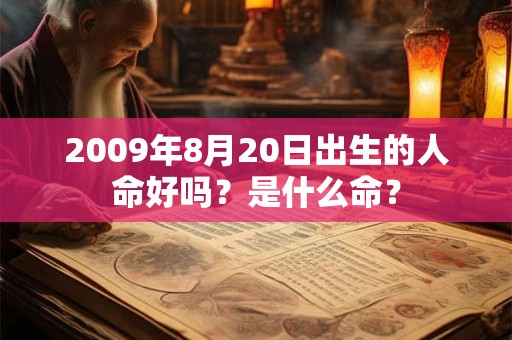 2009年8月20日出生的人命好吗？是什么命？