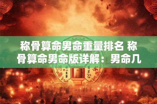 称骨算命男命重量排名 称骨算命男命版详解：男命几斤最重
