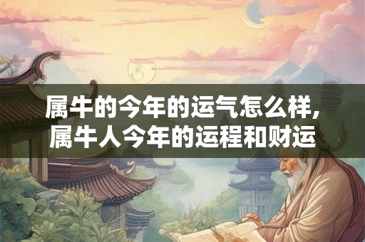 属牛的今年的运气怎么样,属牛人今年的运程和财运