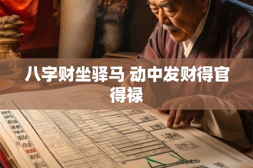 八字财坐驿马 动中发财得官得禄