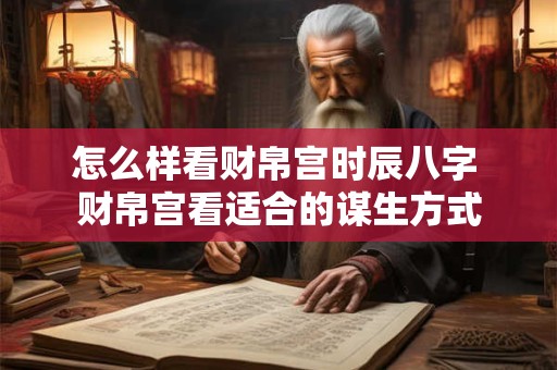 怎么样看财帛宫时辰八字 财帛宫看适合的谋生方式