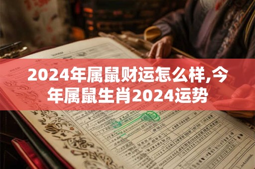 2024年属鼠财运怎么样,今年属鼠生肖2024运势