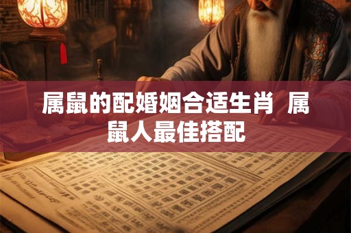属鼠的配婚姻合适生肖  属鼠人最佳搭配
