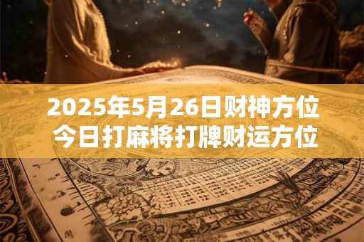 2025年5月26日财神方位 今日打麻将打牌财运方位！