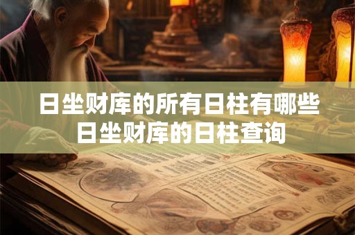 日坐财库的所有日柱有哪些 日坐财库的日柱查询