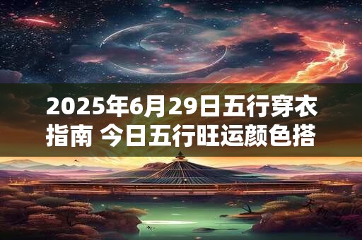 2025年6月29日五行穿衣指南 今日五行旺运颜色搭配