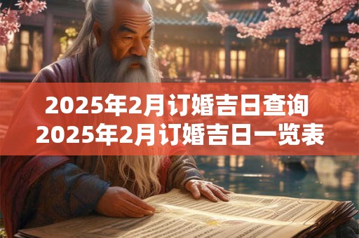 2025年2月订婚吉日查询 2025年2月订婚吉日一览表