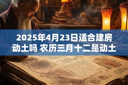 2025年4月23日适合建房动土吗 农历三月十二是动土吉日吗
