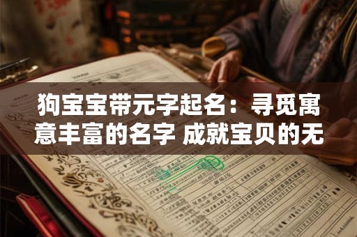狗宝宝带元字起名:寻觅寓意丰富的名字 成就宝贝的无限未来 狗宝宝带元字起名:寻觅寓意丰富的名字 成就宝贝的无限未来