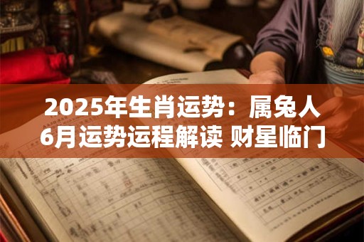 2025年生肖运势：属兔人6月运势运程解读 财星临门注意身体