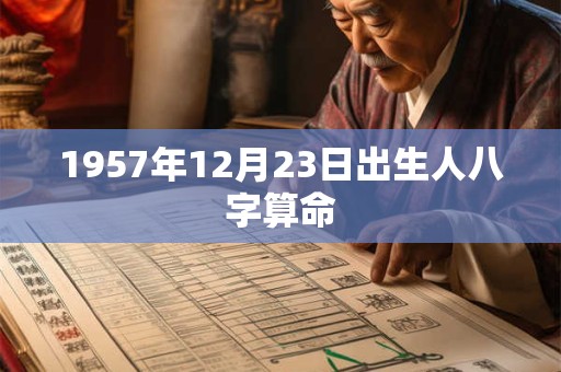 1957年12月23日出生人八字算命 1957年12月23日出生人八字算命