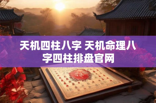 天机四柱八字 天机命理八字四柱排盘官网