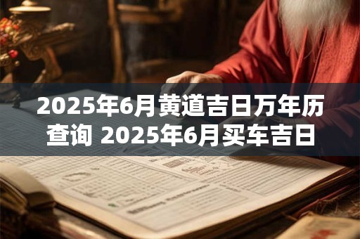 2025年6月黄道吉日万年历查询 2025年6月买车吉日
