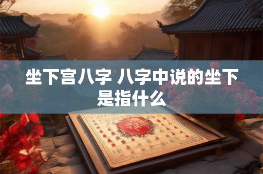 坐下宫八字 八字中说的坐下是指什么