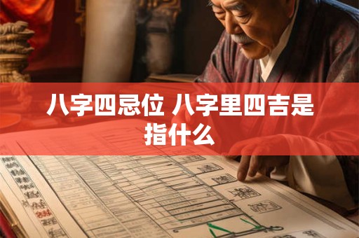 八字四忌位 八字里四吉是指什么