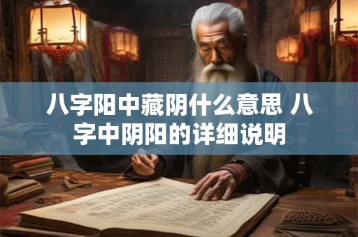 八字阳中藏阴什么意思 八字中阴阳的详细说明