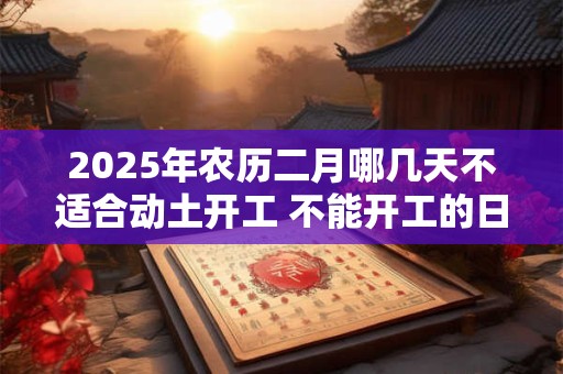 2025年农历二月哪几天不适合动土开工 不能开工的日子