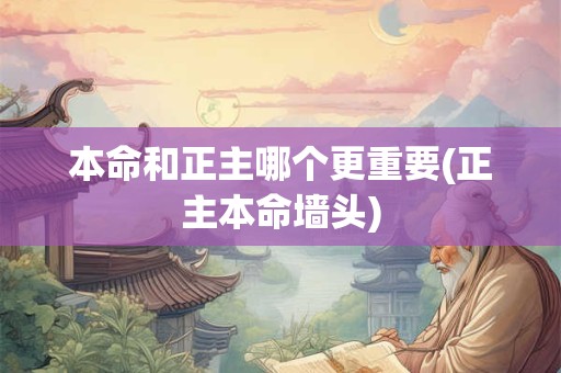 本命和正主哪个更重要(正主本命墙头)