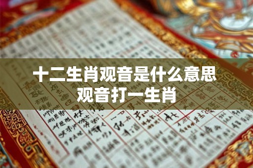 十二生肖观音是什么意思 观音打一生肖