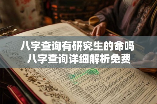 八字查询有研究生的命吗 八字查询详细解析免费
