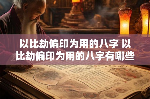 以比劫偏印为用的八字 以比劫偏印为用的八字有哪些