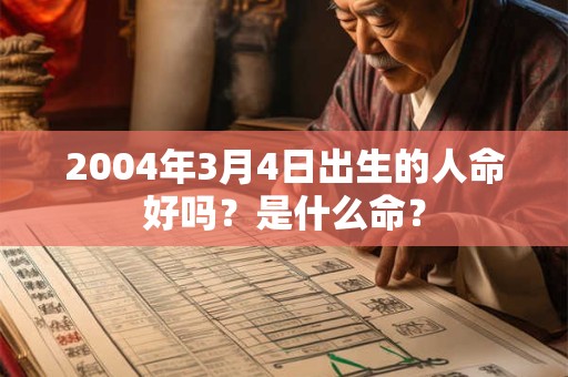 2004年3月4日出生的人命好吗？是什么命？