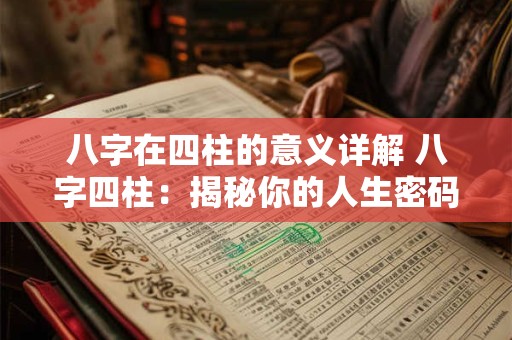 八字在四柱的意义详解 八字四柱:揭秘你的人生密码 八字在四柱的意义详解 八字四柱:揭秘你的人生密码