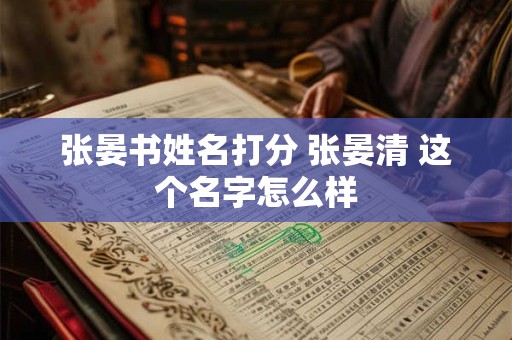 张晏书姓名打分 张晏清 这个名字怎么样