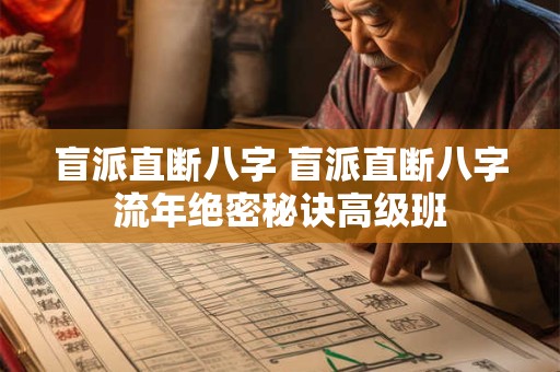 盲派直断八字 盲派直断八字流年绝密秘诀高级班