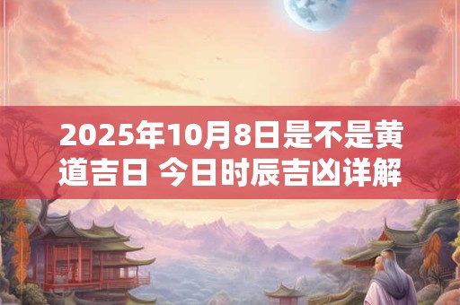 2025年10月8日是不是黄道吉日 今日时辰吉凶详解！