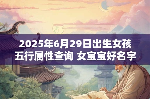 2025年6月29日出生女孩五行属性查询 女宝宝好名字合集