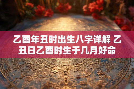 乙酉年丑时出生八字详解 乙丑日乙酉时生于几月好命