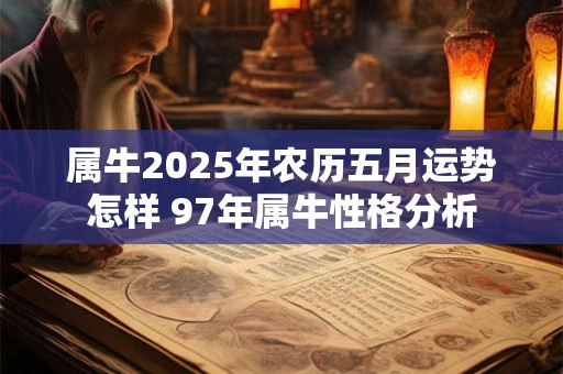 属牛2026年农历五月运势怎样 97年属牛性格分析
