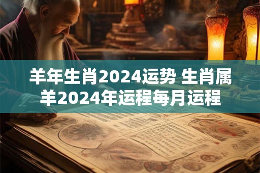羊年生肖2024运势 生肖属羊2024年运程每月运程