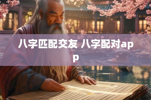八字匹配交友 八字配对app