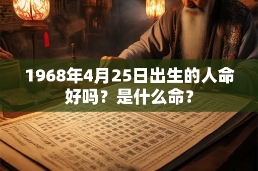 1968年4月25日出生的人命好吗？是什么命？
