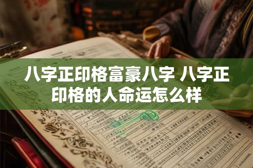 八字正印格富豪八字 八字正印格的人命运怎么样
