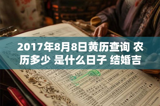 2017年8月8日黄历查询 农历多少 是什么日子 结婚吉时 2017年8月8日黄历查询 农历多少 是什么日子 结婚吉时
