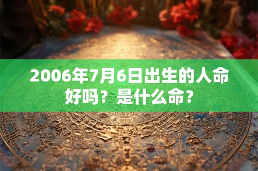 2006年7月6日出生的人命好吗？是什么命？