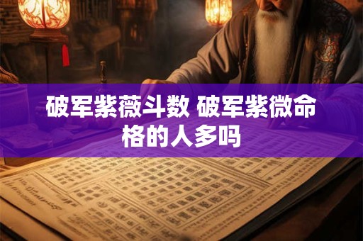 破军紫薇斗数 破军紫微命格的人多吗